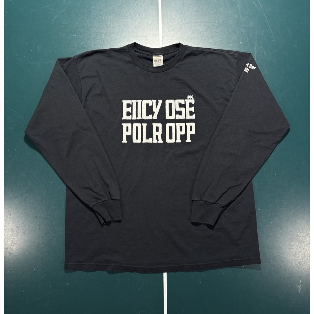 Vintage EIICY OSE POLAR OPP Long Sleeve T Shirt Men XL F**k Off Black Grunge 90s